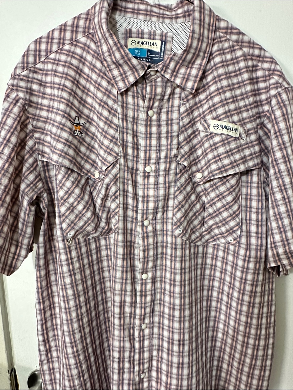 Magellan Outdoors RodeoMen's brown Plaid Short-Sleeve Button-Up Shirt